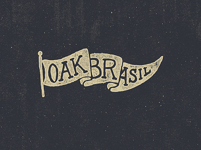 oakbrasil flag. flag illustration lettering retro tshirt vintage