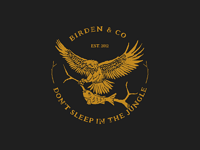 Don't sleep in the jungle design eagle fish illustration tshirt