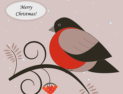 Merry Christmas bird christmas illustration new year snow vector winter праздник