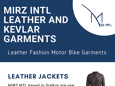 MIRZ INTL Leather and Kevlar Biker Garments kevlar garments leather goods