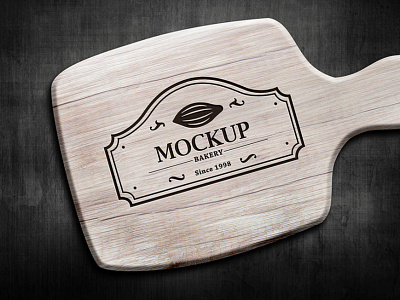 Bakery Wooden Board logo presentation