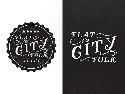 Flat City Folk band logo illustrator logo rough vector