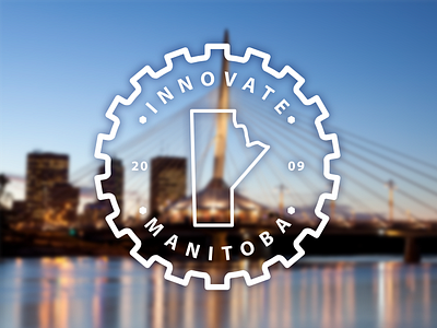 Innovate Manitoba blur design gear icon manitoba photoshop seal web winnipeg