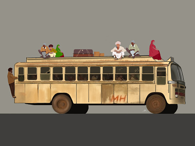 It happens only in India! illustration transport vector