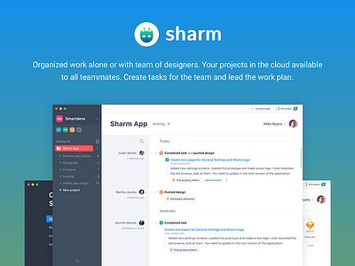 Sharm. Tool for organizing the working process for designers app application design desktop mac sharm tool ui ux