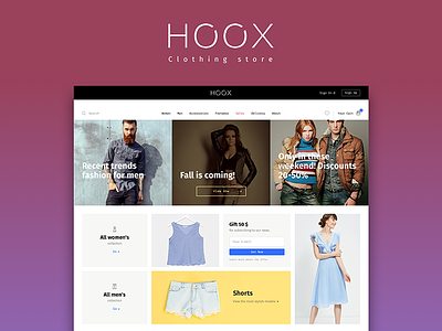 Hoox. Clothing store design design fasion online store shop store ui ux web