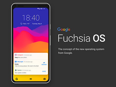 Fuchsia OS. Concept new OS from Google design fuchsia google interface mobile operating system os ui ux