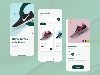 Shoe App Concept app clean design minimal mobile mordern ui visual