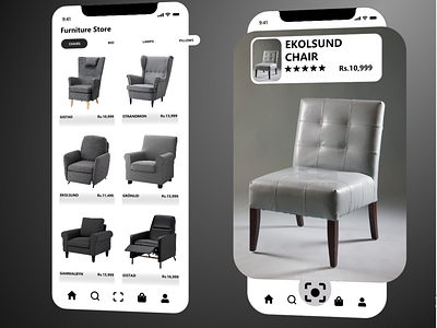 Furniture Store ux app branding design minimal ux