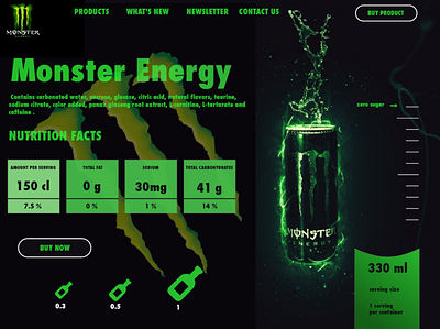 Monster Energy ux branding design illustration minimal ux website