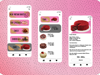 Bakery app branding design minimal ux vector