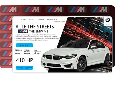 BMW M3 app branding design illustrator minimal ui ux web website