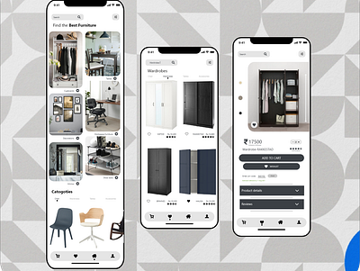 Furniture store UX app branding design illustration minimal ux vector