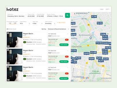 Hotel search flat hotel maps search ui ux webdesign