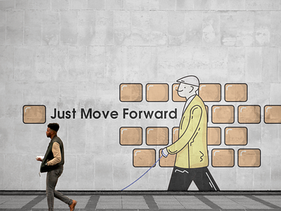 Just move forward 2d adobe illustrator branding character characterdesign design flat graphic design illustration illustrator man minimal mockup outline people photoshop vector web