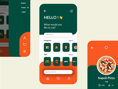 Italian Restaurant UI app app design branding design flat logo minimal restaurant ui ux