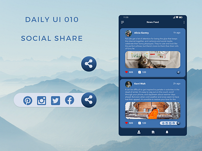 Daily UI 010 social share daily ui 010 dailyui social media social share button