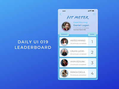 Daily UI 019 leaderboard app design daily ui 019 dailyui leaderboard leaderboards