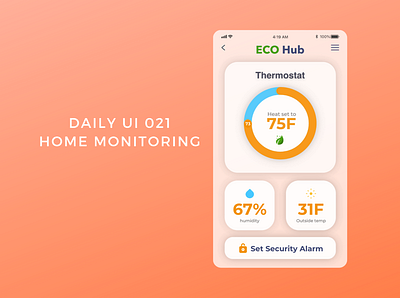 Daily UI 021 home monitoring app design daily ui 021 dailyui home monitoring ui