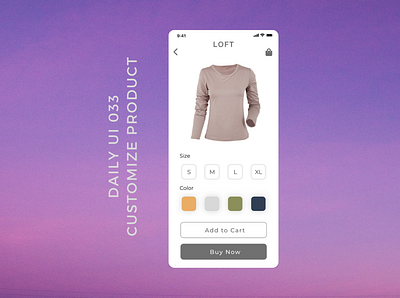 Daily UI 033 customize product customize customize product customized daily ui 033 dailyui web design