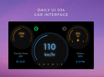 Daily UI 034 car interface car interface daily ui 034 dailyui