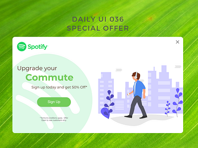 Daily UI 036 special offer daily ui 036 dailyui illustration offers special offer spotify webdesign