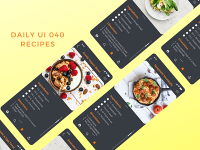 Daily UI 040 recipes app design daily ui 040 dailyui recipe app recipe card recipes web design