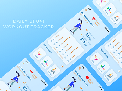 Daily UI 041 workout tracker app design daily ui 041 dailyui fitness app fitness tracker light ui workout tracker