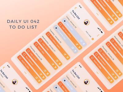 Daily UI 042 todo list app design daily ui 042 dailyui list todo list todolist