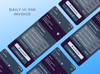 dailyUI 046 invoice app design daily ui 046 dailyui invoice invoice design
