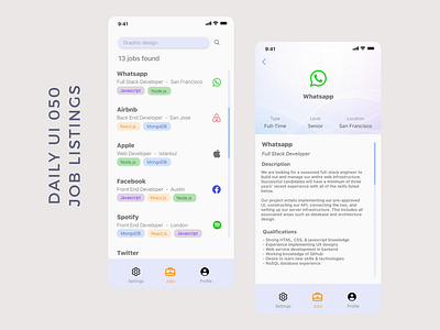 Daily UI 050 job listings