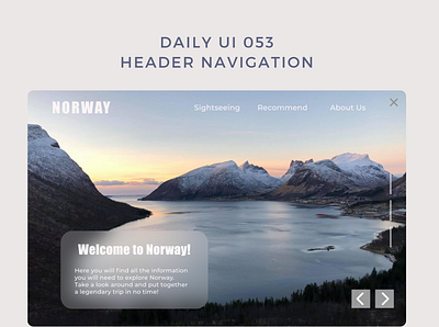Daily UI 053 header navigation daily ui 053 dailyui header menu navigation