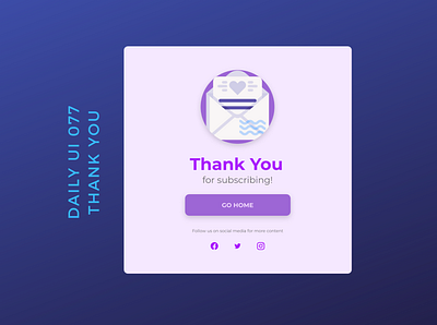 Daily UI 077 thank you daily ui 077 dailyui illustration thank you thank you page webdesign