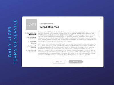 Daily UI 089 terms of service