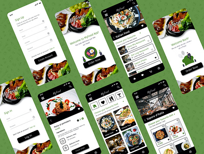 MyFood Mobile App app catering design food illustration order