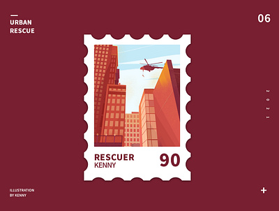 Recent works Stamp illustration - Rescue I wish you like it. design illustration