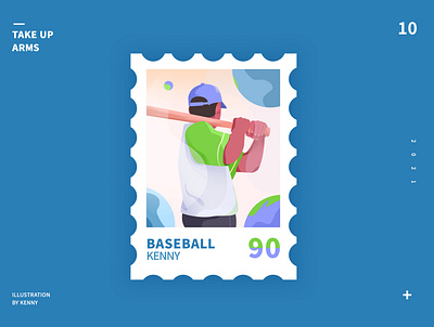 Stamp Creative Illustration baseball I wish you like it. branding design icon illustration typography
