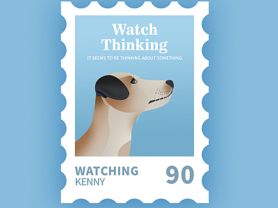 Stamp Creative Illustration Thoughtful dog I wish you like it. branding design icon illustration