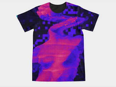 Shredr Ripple T-shirt contemporary art glitch glitch art glitche glitcheapp print red and blue shirt shredr t shirt