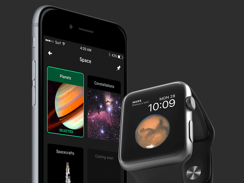 Mnemonica App concept app application education learn mnemonics mobile planets space ui vrn dribbble sd watch wearables