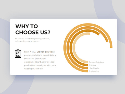 "Why to choose us" page for a sales presentation.