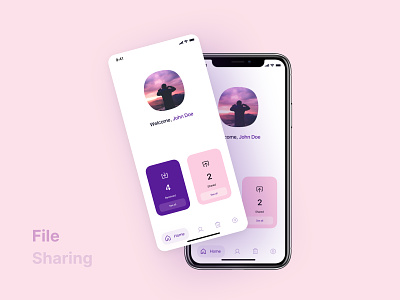 File Sharing Mobile App Concept clean concept design figma file sharing mobile modern pink ui ui design ux ux design