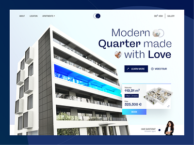 Real Estate Landing Page appartments design developer landing real estate realestate trend ui uiux ux web website