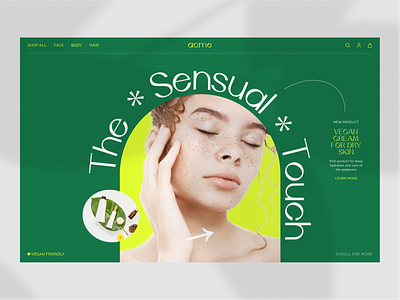 ACME — Scincare Products beauty bright care cosmetics design ecommerce elegant hair landing layout product skin skincare trend typography ui uiux ux web website