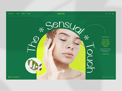 ACME — Scincare Products beauty bright care cosmetics design ecommerce elegant hair landing layout product skin skincare trend typography ui uiux ux web website