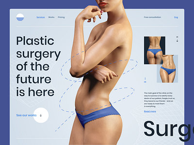Plastic Surgery Landing Page body clinic design doctor health healthcare hero section landing landing page medical medicine platic service startup surgery trend ui uiux ux web
