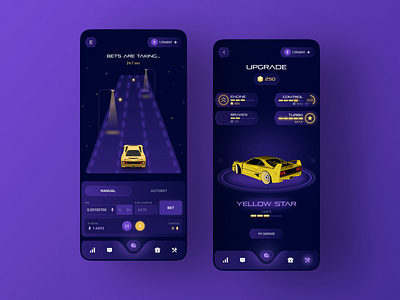 Crypto Racing App app blockchain car crypto design game interface landing mobile mockup race racing trend ui uiux web