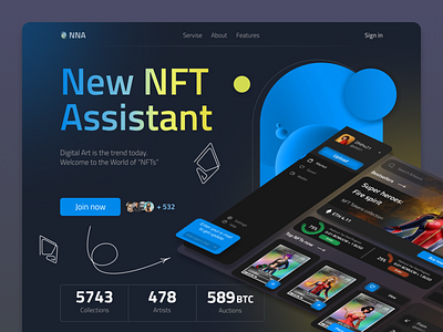 NNA — New NFT Assistant design landing nft trend ui uiux ux web web design