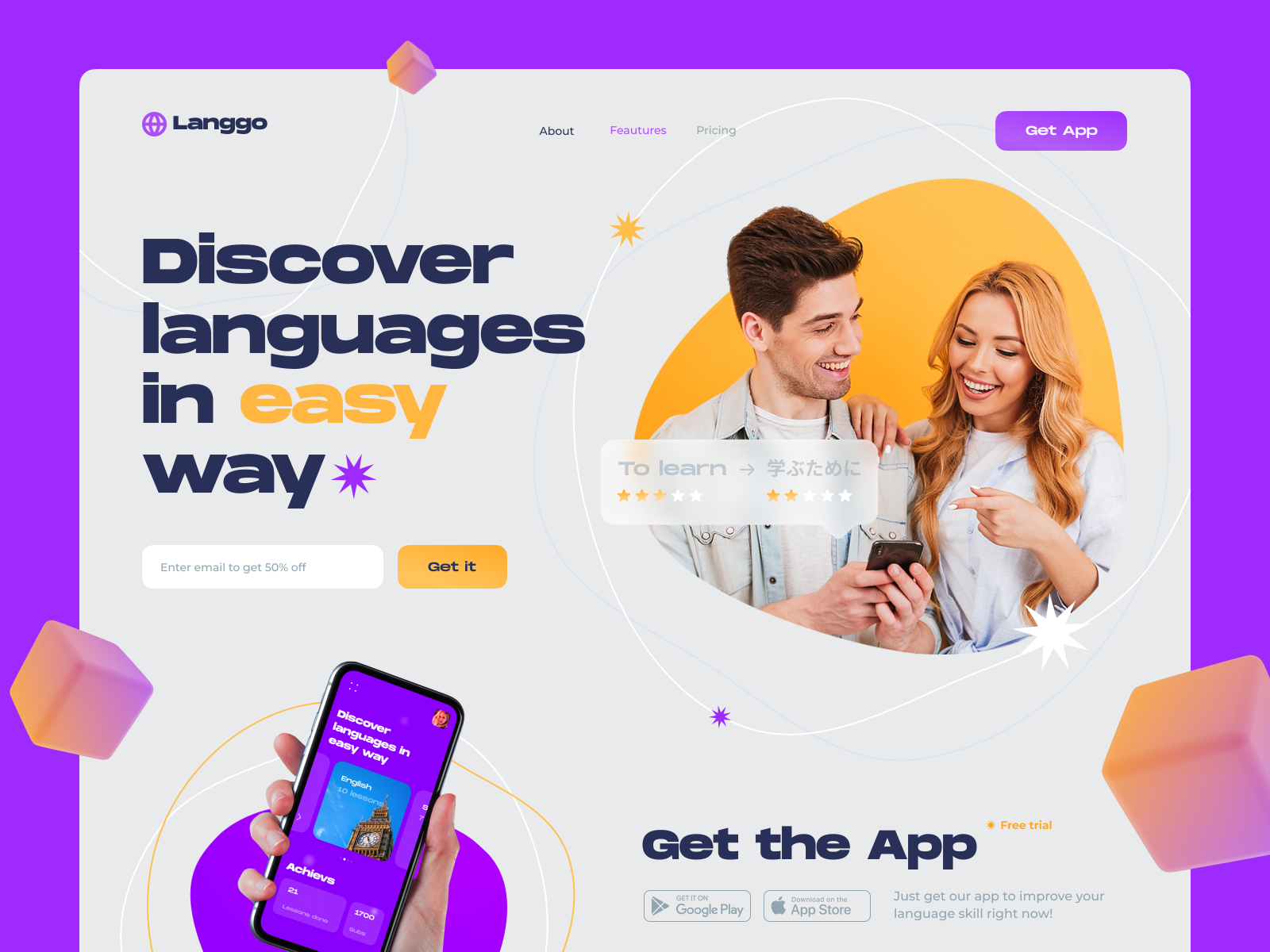 Langgo — Language School App by Clickable Design for Clickable Agency ...