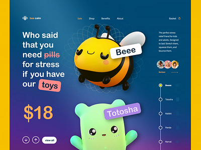 BeeCalm — Antistress Toys 3d animation design landing motion graphics toys ui uiux ux web